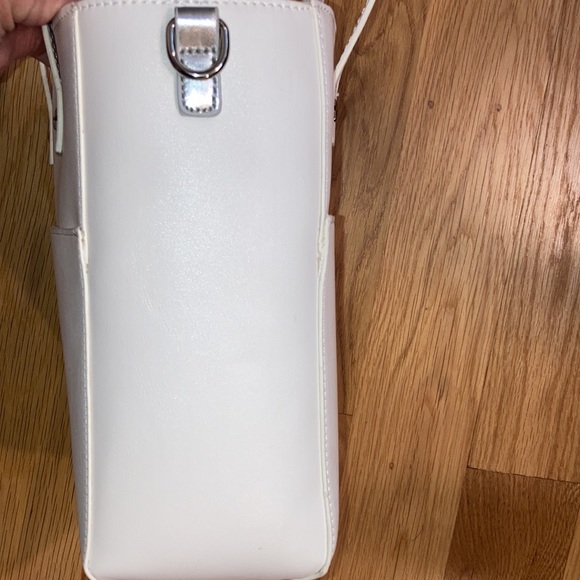 Steve Madden B Theory White Philosophy Tote Silver Spacious Casual Dressy Beach - Picture 7 of 12